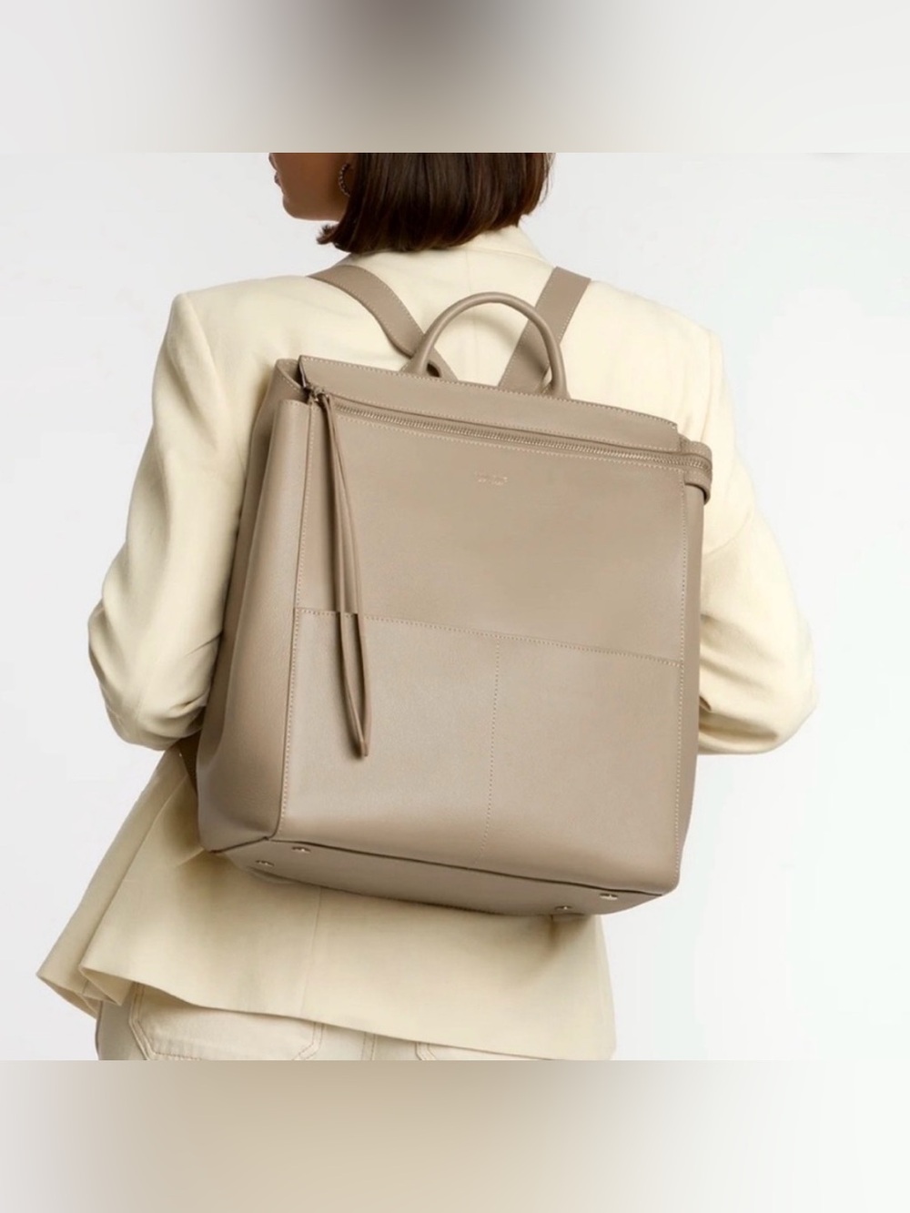 Mina Baie Harper Midi Leather Diaper bag/ Backpack
